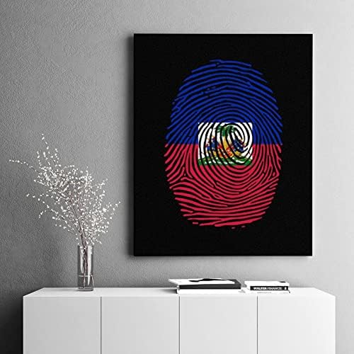 Haitijski ispis prstiju boja po brojevima sets platna diy akrilna uljana slika za kućni zid dekor 12x16 inča