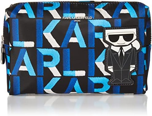 Karl Lagerfeld Paris ženska novost Velika ručna torba kozmetička torba, crna/srebrna amour, jedna veličina