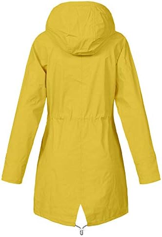 Kulywon žena duga jakna, ženska jakna od solidne kiše Vanjske jakne vodootporne kapuljače s vjetrom