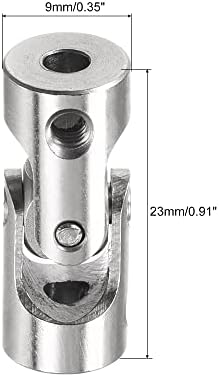 Meccanixity 3,17 mm do 3,17 mm unutarnja dia -rotirajuća univerzalna spojnica spajanja L23 x d9 s vijcima i ključem za pakiranje