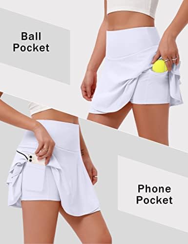 Ženske teniske suknje visoki struk s džepnim atletskim ruffle golf suknjama za žene casual trening