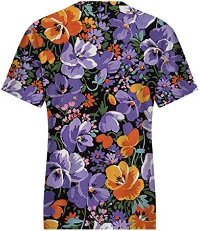 Proljetni vrhovi za žene 2023 Boemski paisley cvjetne ljetne bluze kratke rukave majice casual havajske košulje
