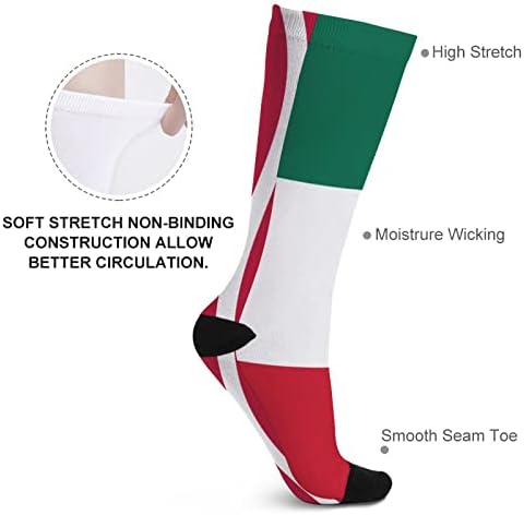 SAD meksička zastava tiskana čarapa za podudaranje boja Atletska koljena visoke čarape za žene muškarce