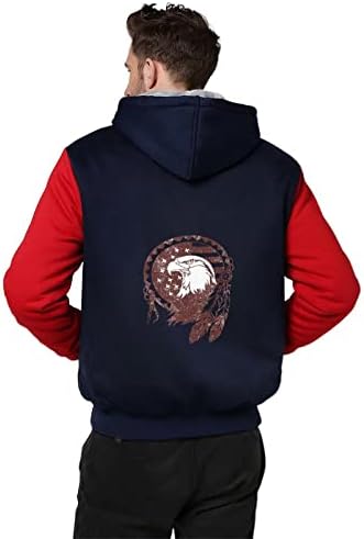 Indijanci Eagle muške zimske kapuljače Zip Up Tweece Twimshirt debela topla jakna s dugim rukavima