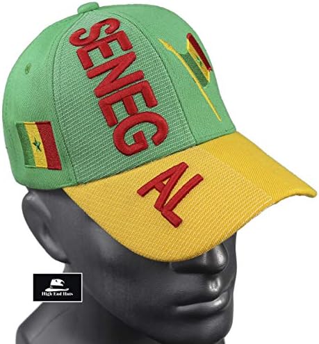 High End Hats „Narodi Africa Hat Collection“ 3D vezena podesiva bejzbol kapu, Egipat s grb, crno