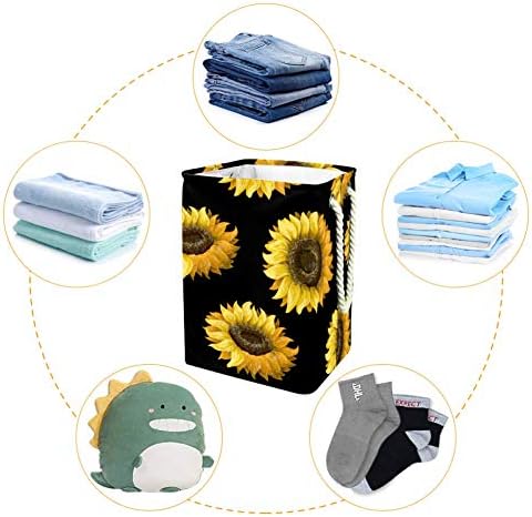 Djrow Suncowers Black Print rublje za pranje rublja za dječju sobu Organizator kuća za odlaganje dječjeg spremišta za bebu