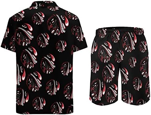 Plemeni muškarci 2 komada Havajski set majice s kratkim rukavima na plaž