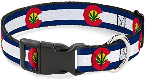 Ovratnik s plastičnom kopčom-Zastava Kolorada / list marihuane-Širina 1,5 - odgovara vratu 16-23 - srednji