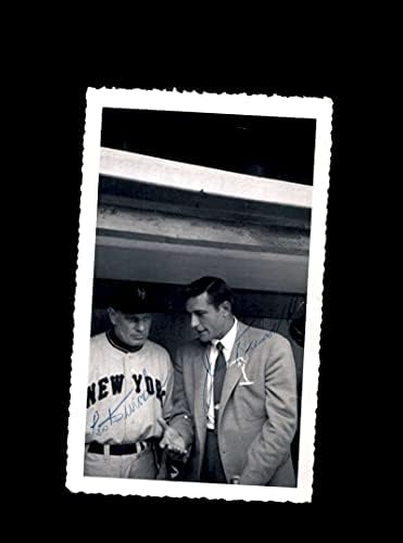 Leo Durocher Jimmy Piersall JSA Coa potpisao Vintage 4x6 1950's Original Photo Autograph
