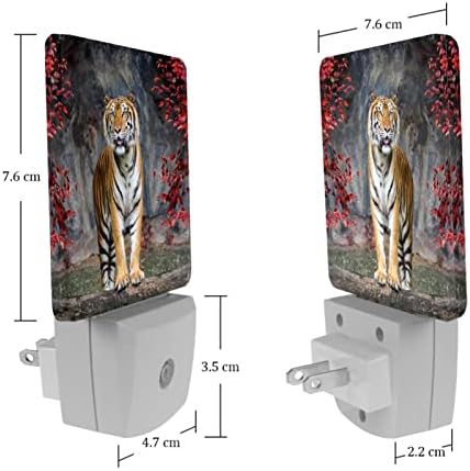 Tiger Animal Utip u noćnom laganom automatskom zamračivom LED noćnim svjetlima, svijetla noćna svjetla za dječju sobu za
