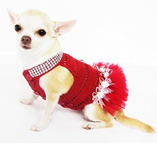 Red Tutu Dog haljina božićna odjeća za kućne ljubimce odmor za odmor. Odjeća za pse 22f