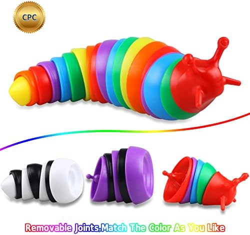 Fidget Slug igračke 3 pakiranja, senzorne igračke za djecu s autizmom s duginim bojama, igračke s fidgetom za malu djecu