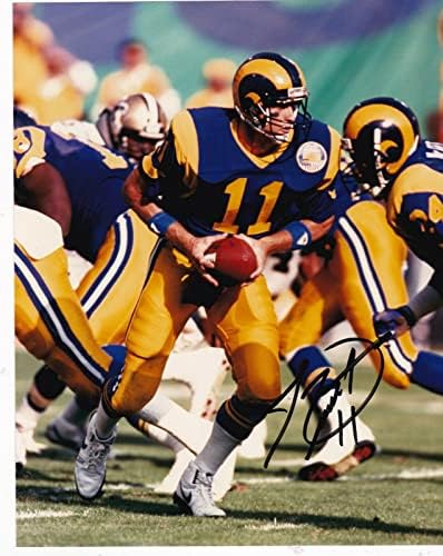 Jim Everett Los Angeles Rams Action potpisan 8x10 - Autografirane NFL fotografije