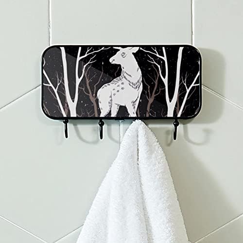 Držač ručnika Zidni stalak za ručnike za ručnike dekor kupaonica ogrtač za ogrtač odjeća snijeg jeleni pod mjesečevom kupatilom