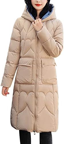 Zimske jakne za žene casual solid kaput jakne s kapuljačom džep nose džep s patentnim zatvaračem dugi rukav dugi down jakna
