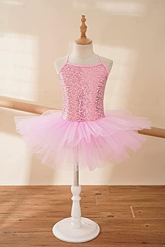 Nimiya Kids Grils Shiny Sequined Balet Dance Tutu haljina Leotard Gym Workion Dancewear Performance kostim