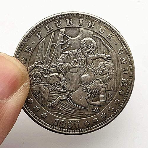 Izazov Coin 1901 Wanderer lubanja i gusarski dvostruki mačevi antički bakarni stari srebrni komemorativni kolekcija novčića