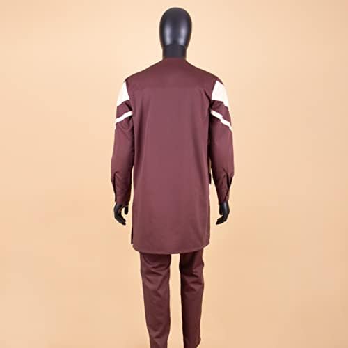 Afrički Dashiki print Top hlače set 2 komada Outfit Set 2020 Tradicionalni muškarci Afrička odjeća povremena afrička odijelo