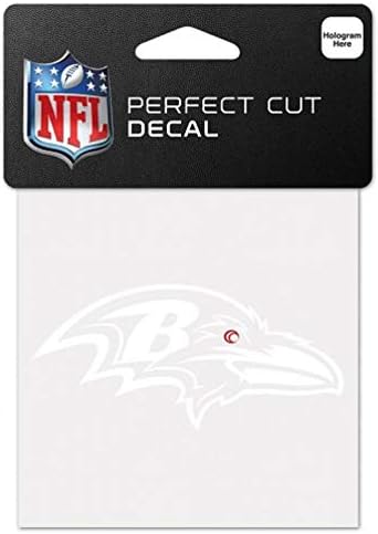 Wincraft NFL Baltimore Ravens 4x4 Perfect Cut White naljepnica, jedna veličina, boja tima