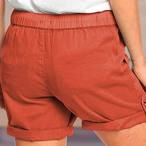 Ženske elastične kratke hlače u džepu u džepu u boji Udobno čvrste elastične kratke hlače Žene džep