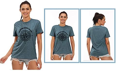 Žene nisu svi koji lutaju izgubljene majice majice za vježbanje Ljetne smiješne slova Kompass grafički casual vrhovi atletski