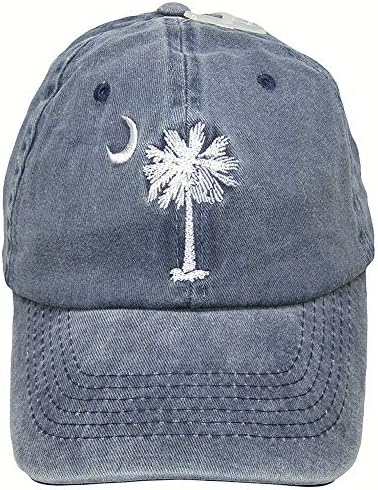 Trgovini vjetrovi Južna Karolina sc palmetto polumjesec plavi plavi oprani vezeni kapu