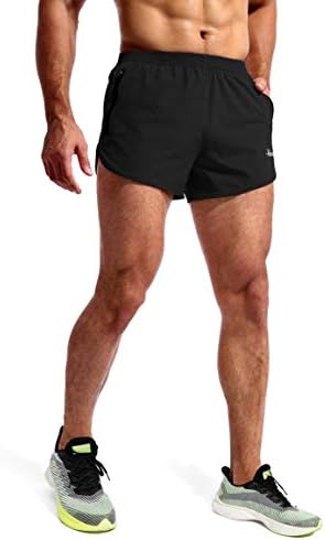 Pudolla muške kratke kratke hlače od 3 inča kratke suhe atletske vježbe za muškarce s džepovima s patentnim zatvaračem