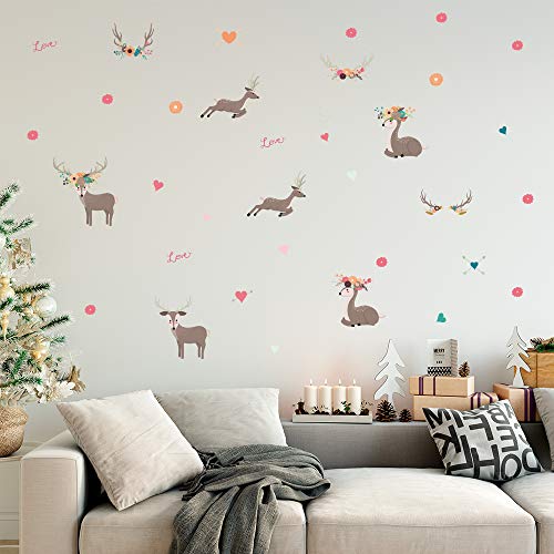 Božićni Los Naljepnica za zid Naljepnice, freske Peel & Stick Vinil dekor za spavaća soba/dnevni boravak/učionice/Vrtić/Dječja