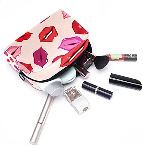 Toaletna vreća, kozmetička torba za putnicu za žene muškarce, crvene ružičaste crtane usne
