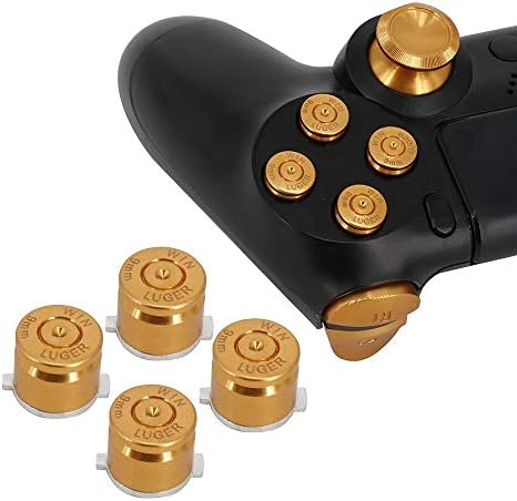 Potpuni metalni metak gumbi za PS4 regulator, Cocotop aluminijski gumbi Thumbsticks Grip palca, ABXY gumbi, D-Pad, L1 R1
