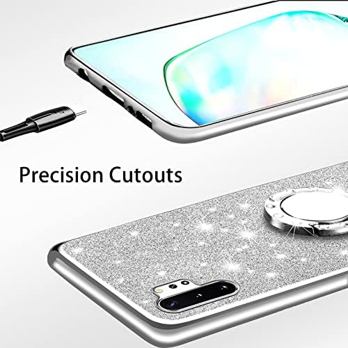 Slučaj Easyscen za Samsung Galaxy Note 10 Plus, Clear Glitter Soft TPU zaštitni zaštitni poklopac zaštitnog šoka s kolicama