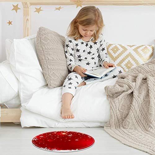 Heoeh božićna snježna pahulja, ne -klizač navrat 15,7 Okrugli tepih tepiha tepiha za djecu spavaće sobe za dječju sobu za