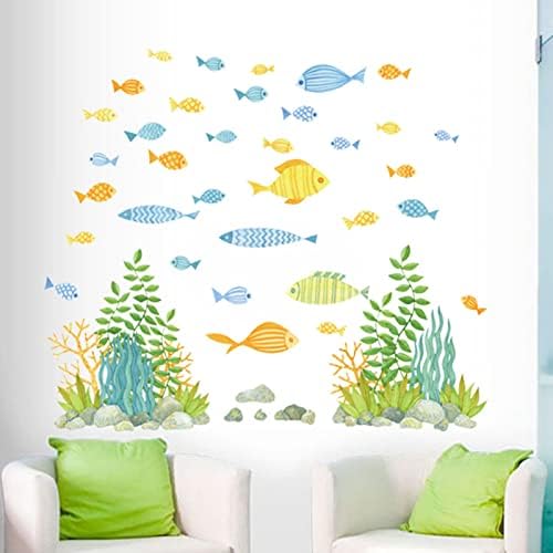 Zidne naljepnice - oceanska riba zidni dekor morske životinje biljke Zidne naljepnice uklonjiva vinilna zidna naljepnica