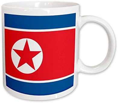 3Drose zastava Sjeverne Koreje. Korejska plavo crvena bijela zvijezda Demokratski narodi. - Šalice