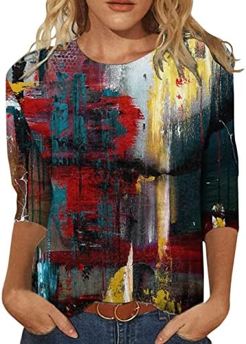 Ženske ležerne bluze i vrhovi, košulja za žene tiskaju majice smiješne 3/4 rukave casual vrhove pulover