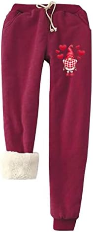 Ženske široke hlače od flisa, Božićni joggeri s vezicama, Ležerne lounge hlače s GNOME printom i džepovima