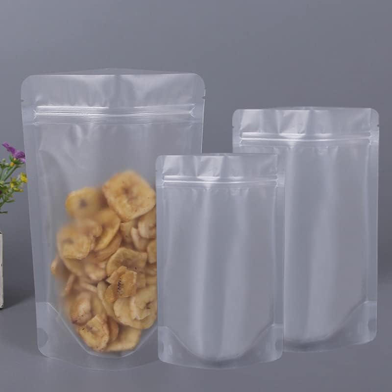 & Pojačalo; 10pcs stojeća mat plastična vrećica s patentnim zatvaračem prozirna samozaptivajuća plastična ambalaža za hranu