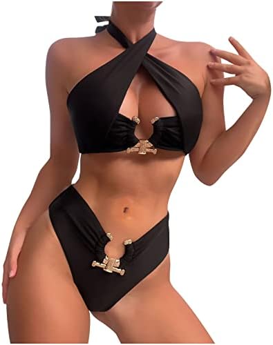 Halter bikini set za žene dvodijelne seksi kupaći kostim s niskim udjelom ljetni modni kupaći kostimi kupaće kostime odjeće