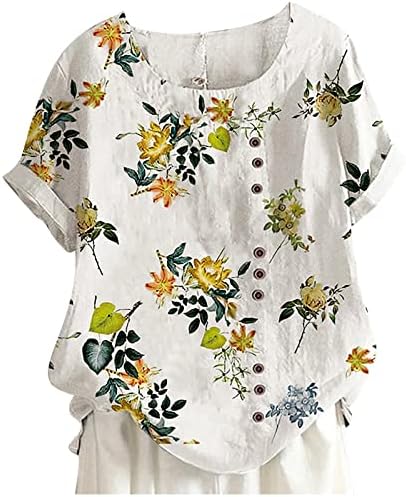 Bluza žena Ljetna jesen 2023 Odjeća grafički gumb za kratak rukav kratak rukav dolje u obliku bluze za dame K5 K5