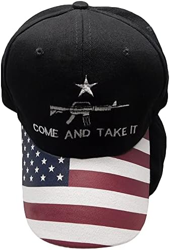 Pasati M-4 Dođi i pokupi ga, crni s amblemom američke zastave, Podesivi vezeni pamučni šešir