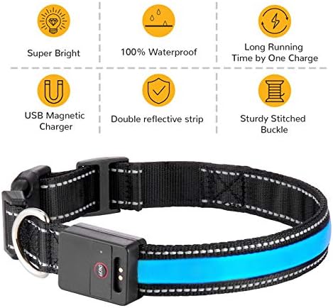 LED pseći ovratnik, USB punjiv zaslon za pasice za pse vodootporni osvijetljeni ovratnik Super svijetle sigurnosne svjetlosti