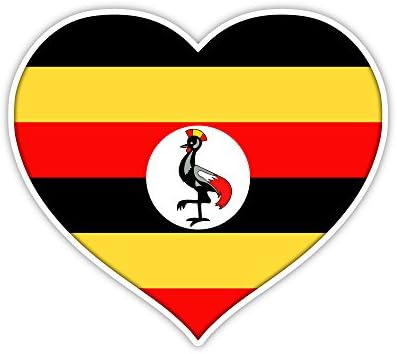 Ljubav Uganda Flag naljepnica srca naljepnica 5 x 4