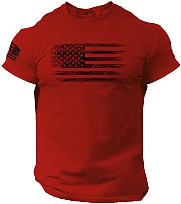 UBST Patriotske majice za muške, 4. srpnja američka zastava Slim Fit majice za majicu retro vrhovi mišića s kratkim rukavima