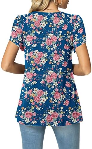 Žene vrhovi latica rukav povremeni ljetni bluza kvadratni vrat Bohemske sunčeve košulje retro paisley cvjetna tiskana košulja