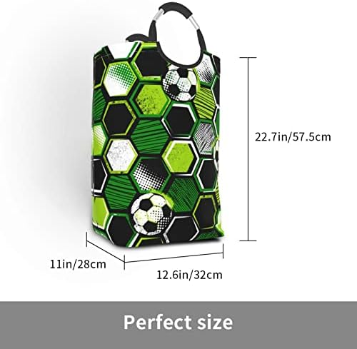 Košarica za rublje s nogometom i nogometnom loptom za odjeću za igračke neonska košarica za pohranu geometrijske teksture