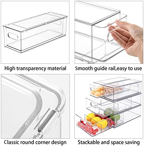* 9 pakiranja organizatora hladnjaka koji se može složiti ladice s ručkama velika prozirna posuda za hranu s uklonjivim pregradama