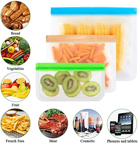Vrećice za pohranu hrane za višekratnu upotrebu, vrećice za zamrzavanje za višekratnu upotrebu od materijala za hranu, vrećice