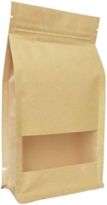 Višenamjenska kraft papirna vrećica za pakiranje od 50 komada s patentnim zatvaračem, stojeća Torbica za pohranu, prozirna