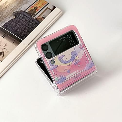GO-VOLMON Slatka ženska torbica za Z Flip 3, Кавайный torbica s ružičastim za ispis telefon Galaxy Z Flip 3, Slatka девчачий
