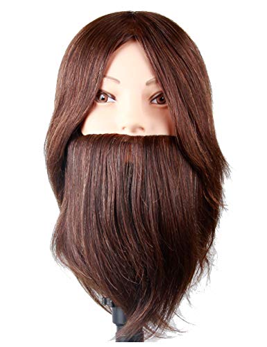 Manekenska glava za muškarce s ljudskom kosom kozmetička manekenka muška glava manekena brada za frizerske salone praktična